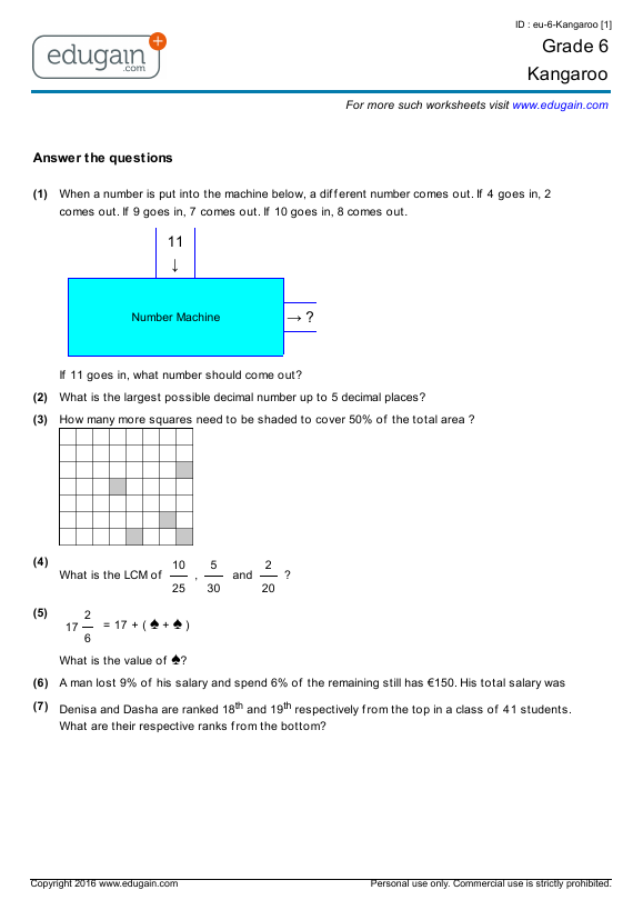 Kangaroo Math Competition